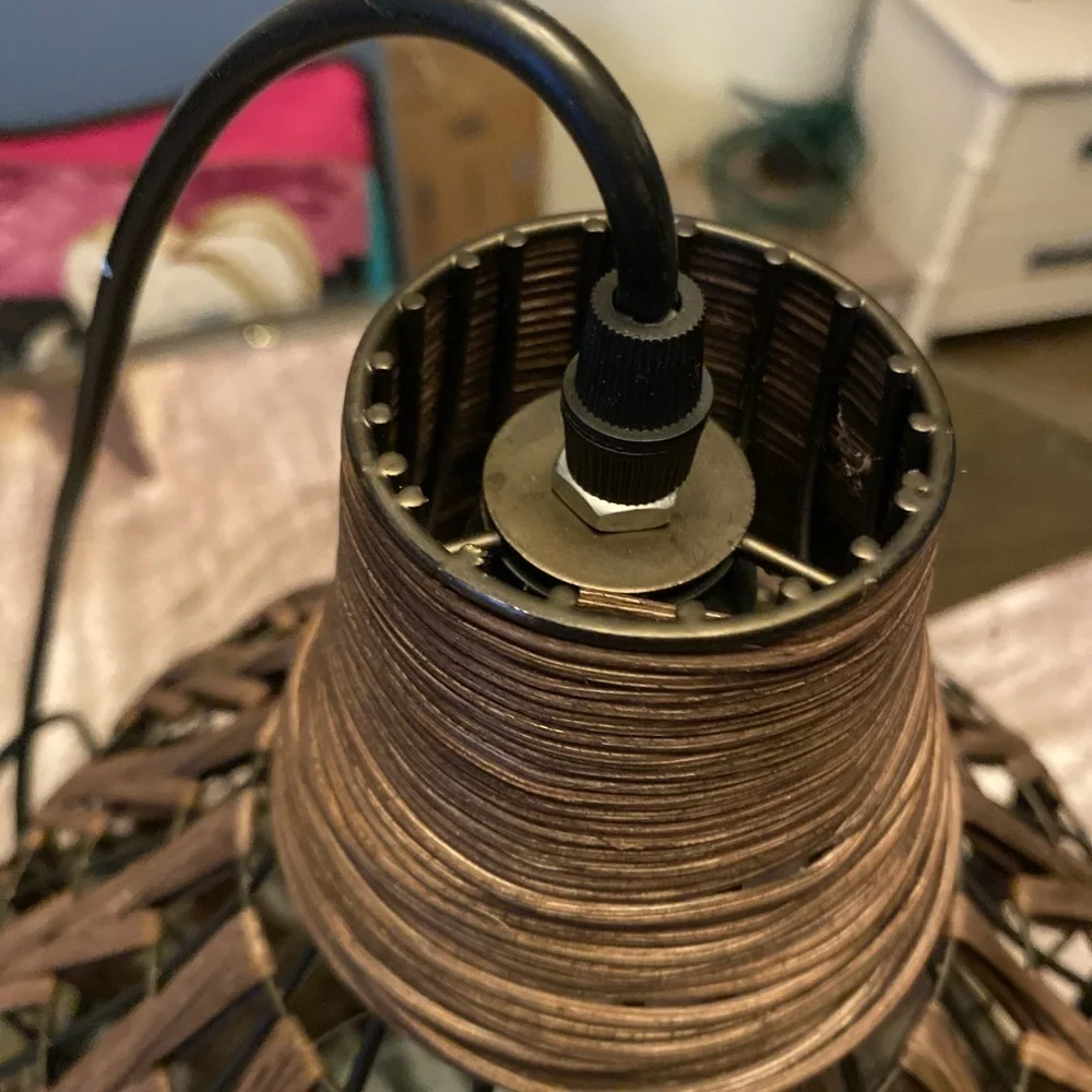 Brown Woven Pendant Light